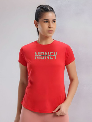 SZN Graphic Print Women Round Neck Red T-Shirt