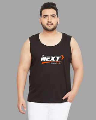 KIXO PLUS Printed Men Round Neck Black T-Shirt