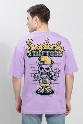 Clickwell Trend Printed, Typography Men Round Neck Purple T-Shirt