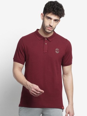 Wildcraft Solid Men Polo Neck Maroon T-Shirt