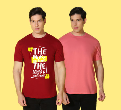 WOOSTRO Printed Men Round Neck Multicolor T-Shirt