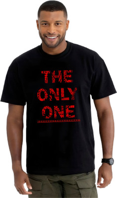 TEEGALLARY Printed Men Round Neck Black T-Shirt