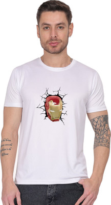 SaurabhEcomX Printed Men Round Neck White T-Shirt