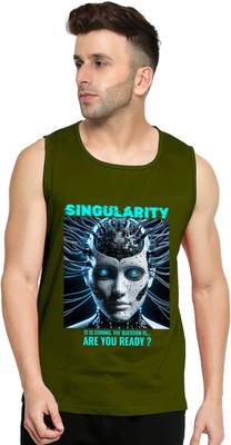 Yilden Printed, Typography Men Round Neck Dark Green T-Shirt