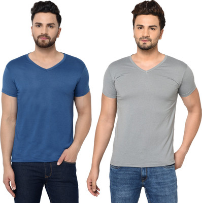 Tresna Fab Solid Men V Neck Multicolor T-Shirt