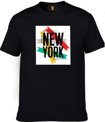Trendifyteez Printed Men Round Neck Black T-Shirt