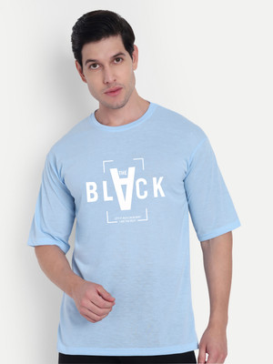 Benny Brooks Printed Men Round Neck Light Blue T-Shirt