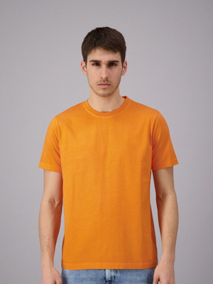 RULEDBYSUN Solid Men Round Neck Yellow T-Shirt