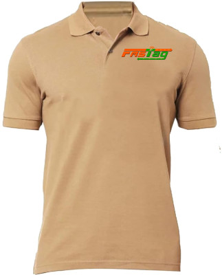 PrintHolic Solid Men Crew Neck Brown T-Shirt