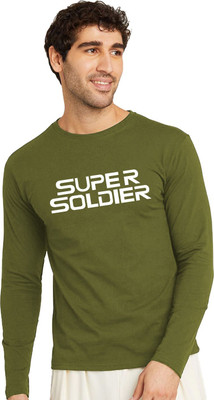 OrrganicChics Typography Men Round Neck Green T-Shirt