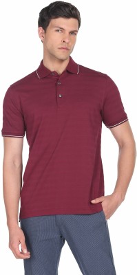 ARROW Solid Men Polo Neck Red T-Shirt