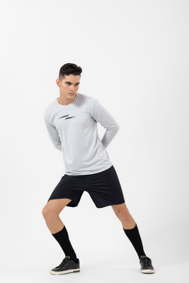 DRIZONE Solid Men Round Neck Grey T-Shirt