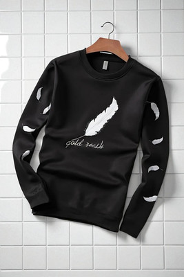 Autna Printed Men Round Neck Black T-Shirt