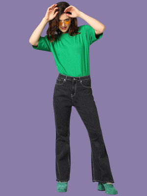 DOGMAN Solid Women Round Neck Green T-Shirt