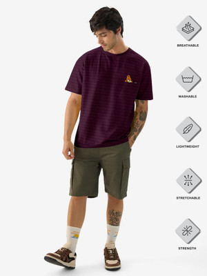 Triptee Graphic Print Men Round Neck Maroon T-Shirt