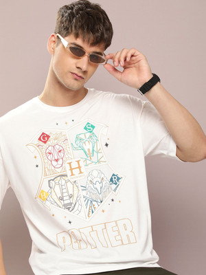 Kook N Keech Harry Potter Graphic Print Men Round Neck White T-Shirt