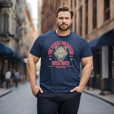 KART BLACK Self Design Men Round Neck Navy Blue T-Shirt
