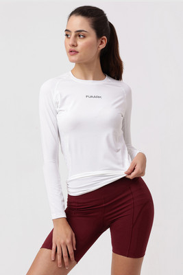 FuaarK Solid Women Round Neck White T-Shirt
