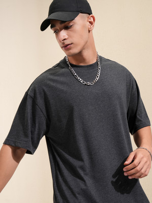HIGHLANDER Printed Men Round Neck Grey T-Shirt