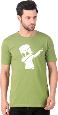 FABSTIEVE Printed Men Round Neck Light Green T-Shirt