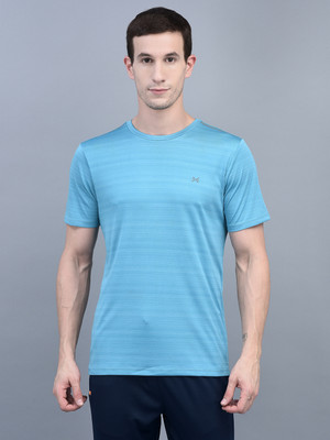 Force NXT Solid Men Round Neck Light Blue T-Shirt
