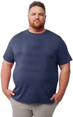 Private Label Solid Men Round Neck Navy Blue T-Shirt