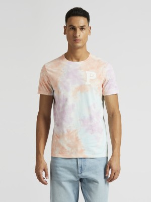 Pepe Jeans Tie & Dye Men Crew Neck Pink T-Shirt