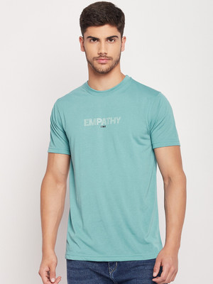 UBX Printed Men Round Neck Light Blue T-Shirt
