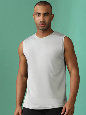 Jangoboy Solid Men Round Neck Grey T-Shirt