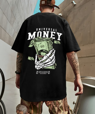 Benny Brooks Printed Men Round Neck Black T-Shirt