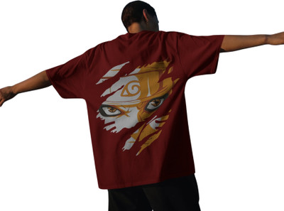 Dhakku Solid Men Round Neck Maroon T-Shirt