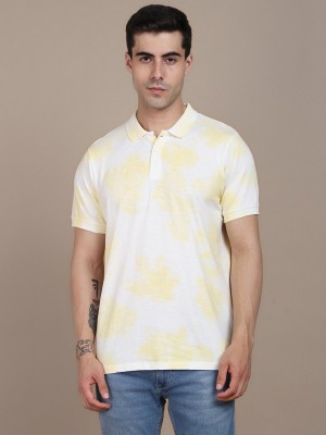Dennis Lingo Tie & Dye Men Polo Neck Yellow T-Shirt