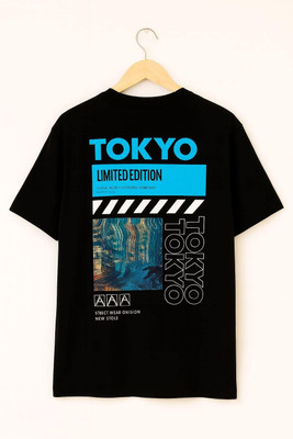 KASPY Printed Men Round Neck Black T-Shirt