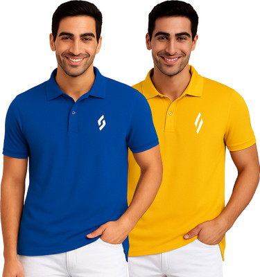 Expert Choice Solid Men Polo Neck Multicolor T-Shirt