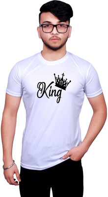 KRYONIX Printed, Typography Men Round Neck White T-Shirt