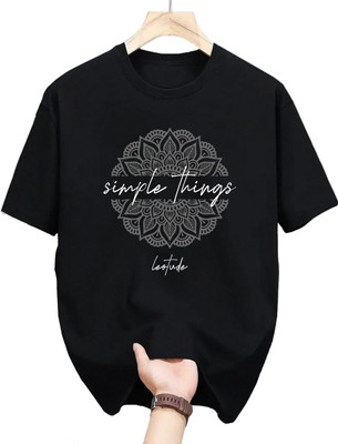 Leotude Printed Men Round Neck Black T-Shirt