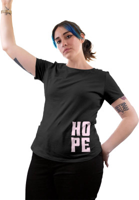 Fighterhero Printed Women Round Neck Grey T-Shirt