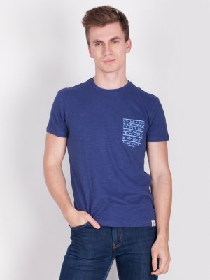 Force NXT Solid Men Round Neck Dark Blue T-Shirt