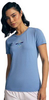 SG Printed Women Round Neck Blue T-Shirt