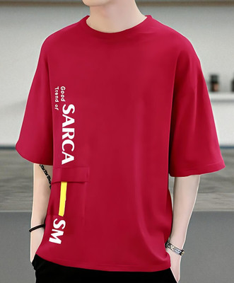 FASHIUM Printed Men Round Neck Red T-Shirt