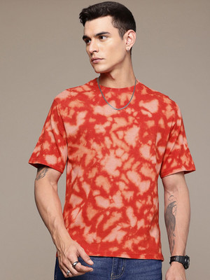 R.Code by The Roadster Life Co. Tie & Dye Men Round Neck Red T-Shirt