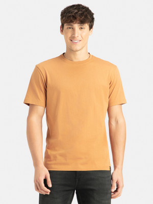 JOCKEY Solid Men Round Neck Brown T-Shirt