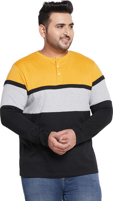 bigbanana Colorblock Men Henley Neck Multicolor T-Shirt