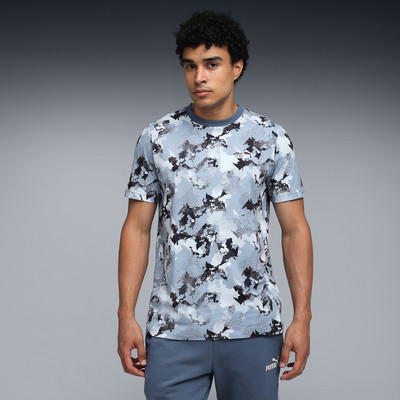 PUMA Printed Men Crew Neck Blue T-Shirt