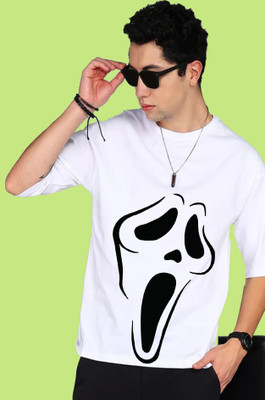 KLIZEN Graphic Print Men Round Neck White T-Shirt