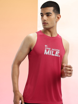 HRX by Hrithik Roshan Printed Men Round Neck Red T-Shirt