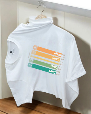 DRIPTHREAD Printed Men Round Neck White T-Shirt