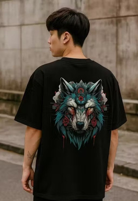 HouseOfCommon Graphic Print Men Round Neck Black T-Shirt