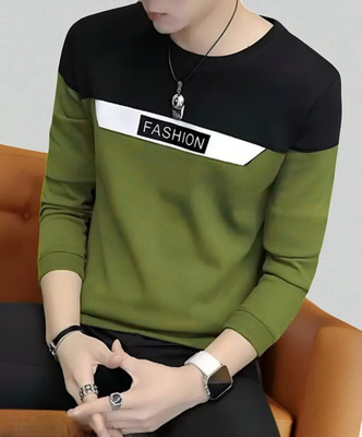 Autna Solid Men Round Neck Dark Green T-Shirt