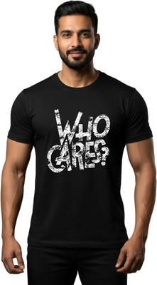 Shvet Printed Men Round Neck Black T-Shirt